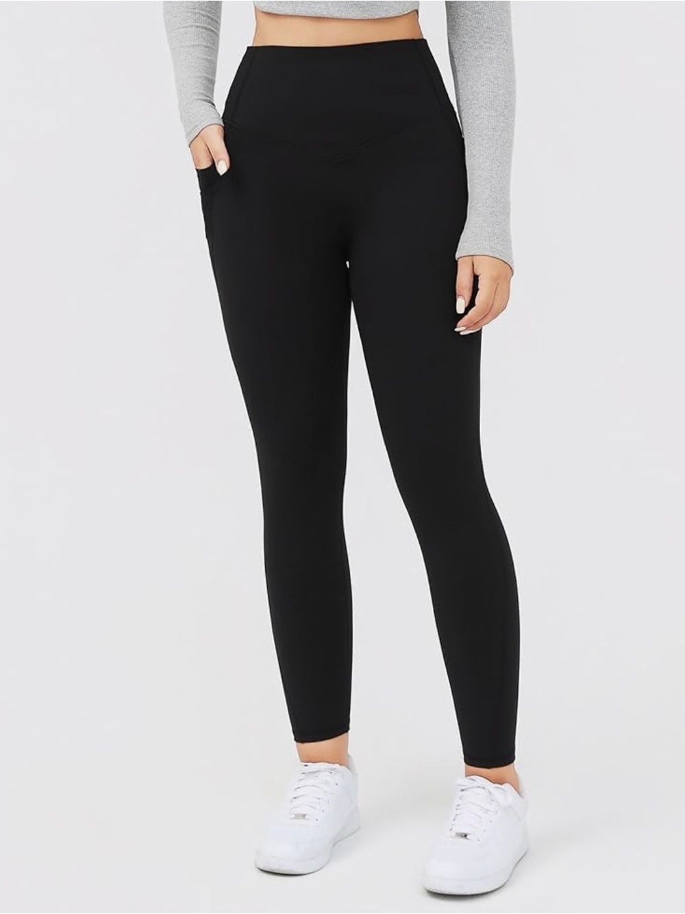 Siinsiin 25” Black Full Length Pocketed Leggings - Tummy Control - Size Medium